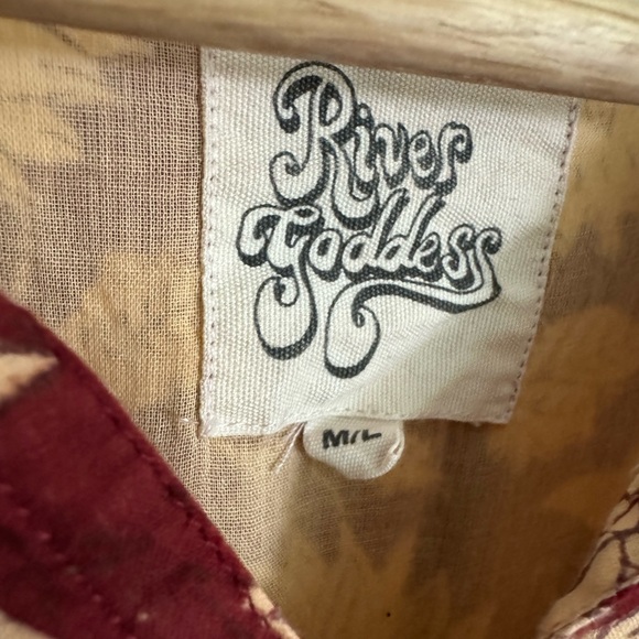 River Goddess Neera Midi dress, burgundy sunflower, size M/L - Picture 3 of 4